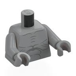 LEGO part 973c14h14pr0002 Torso, Light Bluish Gray Arms and Hands with print in Medium Stone Grey/ Light Bluish Gray