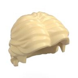 LEGO part 26139 Hair Short Wavy with Center Part in Brick Yellow/ Tan