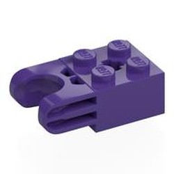 LEGO part 67696 Technic Brick Special 2 x 2 with Ball Socket Wide and Axle Hole, No Arm Holes in Medium Lilac/ Dark Purple