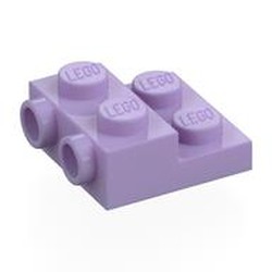 LEGO part 4304 Plate Special 2 x 2 x 2/3 with Two Studs On Side and Two Raised [Half Hollow Anti-stud] - Updated Version in Lavender