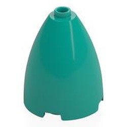 LEGO part 1744 Cone 3 x 3 x 3 (Elliptic Paraboloid) with Internal Axle Hole in Bright Bluish Green/ Dark Turquoise