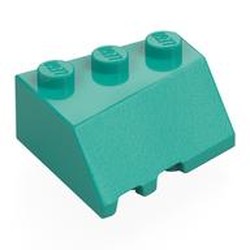 LEGO part 48165 Brick Wedged, Sloped 45° 3 x 3 Right in Bright Bluish Green/ Dark Turquoise