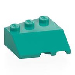 LEGO part 42862 Brick Wedged, Sloped 45° 3 x 3 Left in Bright Bluish Green/ Dark Turquoise