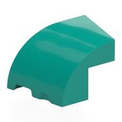 LEGO part 7519 Brick Wedged, Curved 3 x 2 x 1 2/3 with Stud Notch Left in Bright Bluish Green/ Dark Turquoise