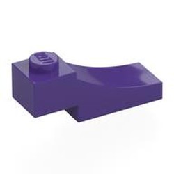 LEGO part 70681 Brick Curved, 3 x 1 with 1/3 Inverted Cutout in Medium Lilac/ Dark Purple