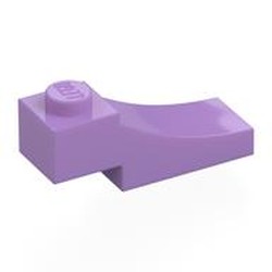 LEGO part 70681 Brick Curved, 3 x 1 with 1/3 Inverted Cutout in Medium Lavender