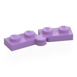 LEGO part 1927 Hinge Plate 1 x 4 Swivel Top / Base - Hollow Clip [Complete Assembly] in Medium Lavender