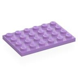 LEGO part 3032 Plate 4 x 6 in Medium Lavender