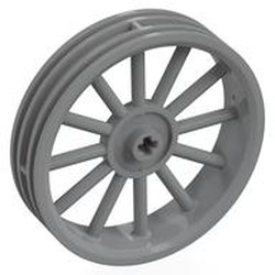 LEGO part 7877 Wheel 56 x13 with Spokes in Medium Stone Grey/ Light Bluish Gray