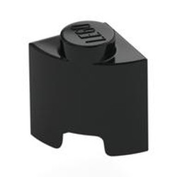 LEGO part 7532 Brick Round, Quarter 1 x 1 in Black