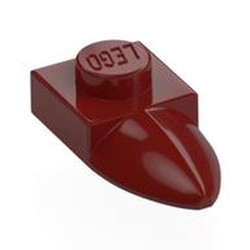 LEGO part 49668 Plate Special 1 x 1 with Tooth in Dark Red