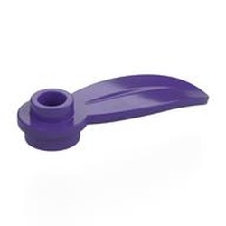 LEGO part 7905 Plant, Round 1 x 3 - 1 Leaf in Medium Lilac/ Dark Purple