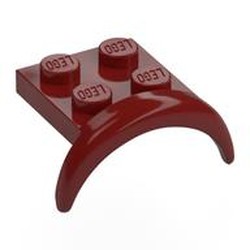 LEGO part 49097 Wheel Arch, Mudguard 2 x 3 x 1 1/3 with 2 x 2 Plate in Dark Red