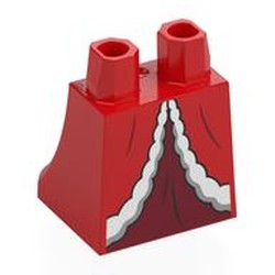 LEGO part 36036pr0080 Hips and Legs Under Dress/Robe with Print in Bright Red/ Red