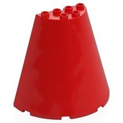 LEGO part 47543 Cone Half 8 x 4 x 6 in Bright Red/ Red