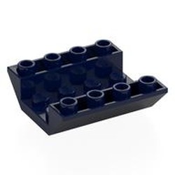LEGO part 72454 Brick Sloped Inverted 45° 4 x 4 Double with 4 x 2 Recessed, 2 Holes in Earth Blue/ Dark Blue