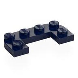 LEGO part 7531 Plate Round Half 2 x 4 with 1 x 2 Cutout in Earth Blue/ Dark Blue