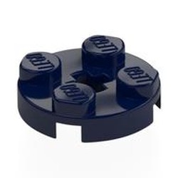 LEGO part 4032a Plate Round 2 x 2 with Axle Hole Type 1 (+ Opening) in Earth Blue/ Dark Blue