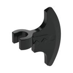 LEGO part 53454 Weapon Axe Head, Clip-on (Viking) [Thick Clip] in Black