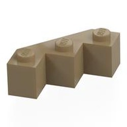 LEGO part 2462 Brick Wedged 3 x 3 Facet in Sand Yellow/ Dark Tan