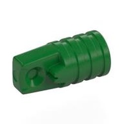 LEGO part 53923 Hinge Cylinder 1 x 2 Locking with 1 Finger and Axle Hole On Ends [No Side Slots] in Dark Green/ Green