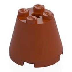 LEGO part 6233 Cone 3 x 3 x 2 in Dark Orange