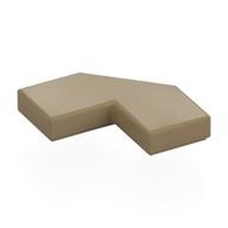 LEGO part 27263 Tile Special 2 x 2 Corner with Cut Corner - Facet in Sand Yellow/ Dark Tan