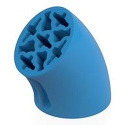 LEGO part 5057 Brick Round 3 x 3 D. Tube with 45° Elbow and Axle Holes (Crossholes) at Each End in Dark Azure