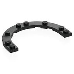 LEGO part 7961 Plate Round Half 5 x 8 with 4 x 6 Round Cutout in Black