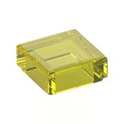 LEGO part 3070b Tile 1 x 1 with Groove in Transparent Yellow/ Trans-Yellow