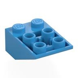 LEGO part 3747b Brick Sloped Inverted 33° 3 x 2, Connections between Studs, Ovoid Bottom Pin in Dark Azure