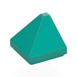 LEGO part 7826 Brick Sloped 30° 1 x 1 x 2/3 Double Corner in Bright Bluish Green/ Dark Turquoise