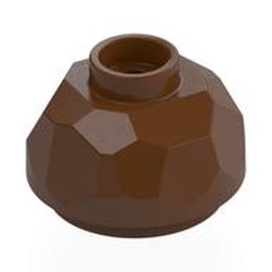 LEGO part 8080 Rock Boulder 2 x 2 x 1, Bottom in Reddish Brown