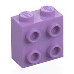 LEGO part 22885 Brick Special 1 x 2 x 1 2/3 with 4 Studs on 1 Side in Medium Lavender