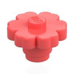 LEGO part 4728 Plant, Flower 2 x 2 - Round [Open Stud] in Vibrant Coral/ Coral