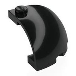 LEGO part 8135 Panel 3 x 3 x 1 2/3 Corner, Curved Top in Black