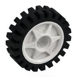LEGO part 74214 Wheel Rim 24 x 7 with Black Tyre in White