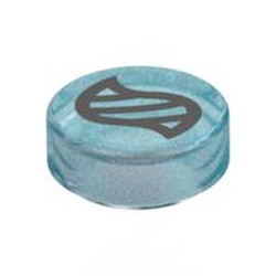 LEGO part 98138pr0190 Tile Round 1 x 1 with Mega Stone Print in Transparent Blue with Opalescence/ Satin Trans-Light Blue
