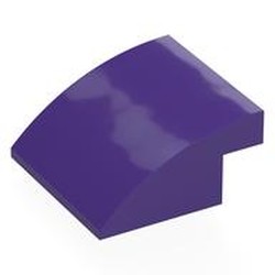 LEGO part 7249 Brick Curved 4 x 4 x 1 2 / 3 in Medium Lilac/ Dark Purple