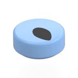 LEGO part 98138pr0352 Tile Round 1 x 1 with Black Oval print in Light Royal Blue/ Bright Light Blue