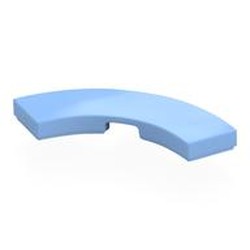 LEGO part 79393 Tile 3 x 3 Curved, Macaroni in Light Royal Blue/ Bright Light Blue
