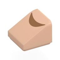 LEGO part 54200pr0040 Brick Sloped 30° 1 x 1 x 2/3 (Cheese Slope) with Medium Nougat Bow (Eyebrow) Print in Light Nougat