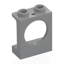 LEGO part 7276 Window 1 x 2 x 2 Plane, Round Hole in Medium Stone Grey/ Light Bluish Gray
