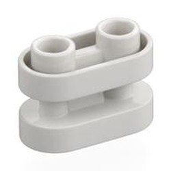 LEGO part 77808 Brick Special 1 x 2 Rounded with Center Bars in White