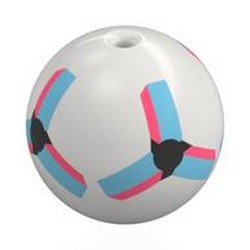 LEGO part 7819pr0002 Minifig Head Special, Sphere with print in White