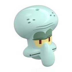 LEGO part 118902pr0001 Minifig Head Special, Squidward with Bright Light Yellow Eyes, Sand Green Eyelids, Spots print in Aqua/ Light Aqua