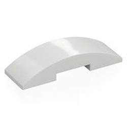 LEGO part 8166 Brick Curved 6 x 2 Double with No Studs in White