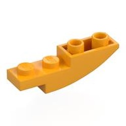 LEGO part 13547 Brick Curved Inverted 4 x 1 in Flame Yellowish Orange/ Bright Light Orange