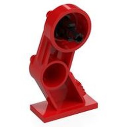 LEGO part 70943c01 Mech Leg, Right, with Black Pin in Bright Red/ Red