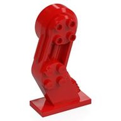 LEGO part 70946c01 Mech Leg, Left, with Black Pin in Bright Red/ Red